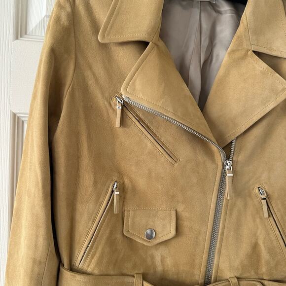 The Row Perlin Suede Jacket US 6 Moto Asymmetrical Zipper Belt - Picture 7 of 13